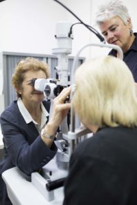 Macular research patient in scanner