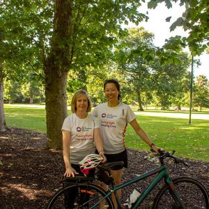 Tanya and Elaine on bikes