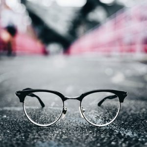 A pair of glasses on the ground