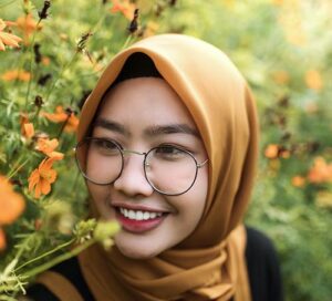 Young woman with glasses