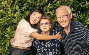 Dr Jennifer Fan Gaskin with patient Irene and Irene's husband George