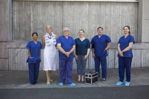 Lions Eye Donation team members (from left) Dr Prema Finn, Bronwyn Cohen, Dr Graeme Pollock OAM, Heather Machin, Terry Couper and Dr Adrienne Mackey.