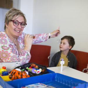 Sandra Staffieri running an eye test on a child