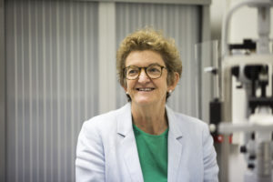 Professor Robyn Guymer AM with testing equipment