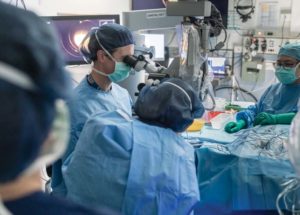 Dr Tom Edwards and colleagues at the Eye and Ear Hospital took part in pioneering surgery to deliver an investigational gene therapy.