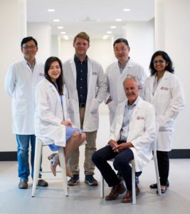 Group photograph of some of CERA's glaucoma researchers in a corridor at the CERA offices.