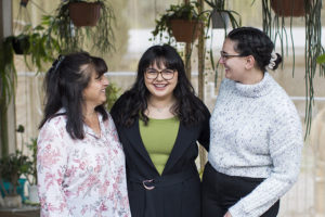 Family support: Jasmine with her mother, Grace, and sister, Nicole.